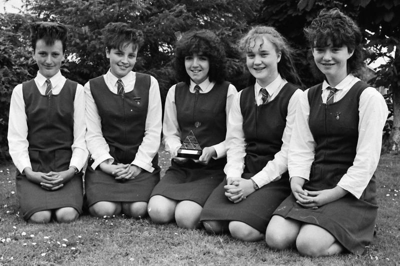 September... Pupils from Thornhill College who were winners of the area finals in the 'Young Historian of the Year' competition for their project, 'The Port of Derry'. From left are Karen Monk, Janita Tracey, Tina McCusker, Roisin Sweeney and Ursula Devine.