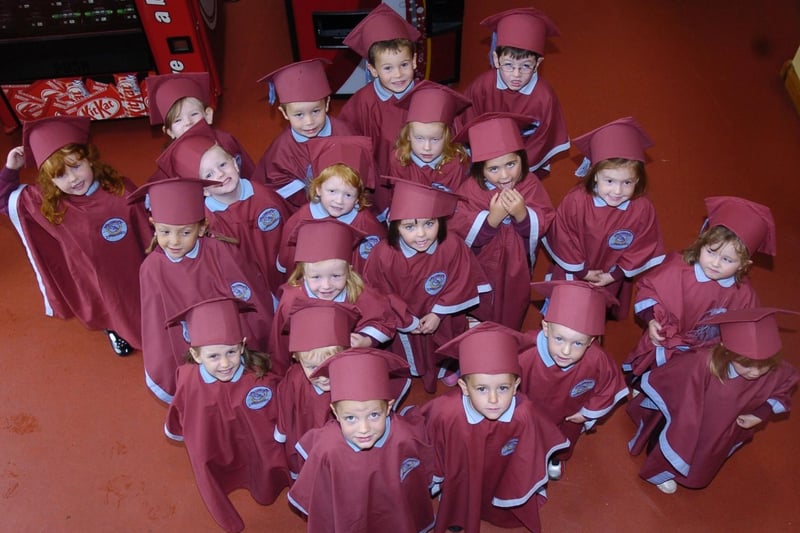 Children from CraigBrack Pre School pictured during their graduation at the Vale Centre, Greysteel. (2006Sl02)