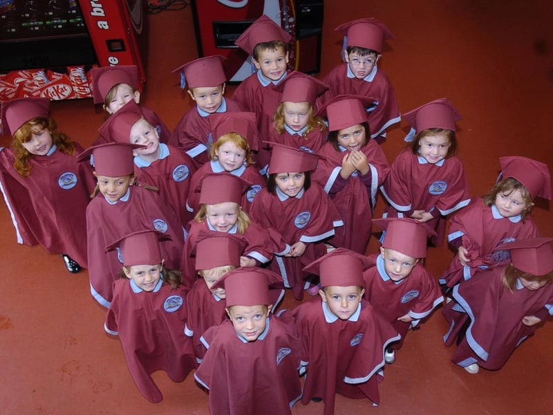 Children from CraigBrack Pre School pictured during their graduation at the Vale Centre, Greysteel. (2006Sl02)