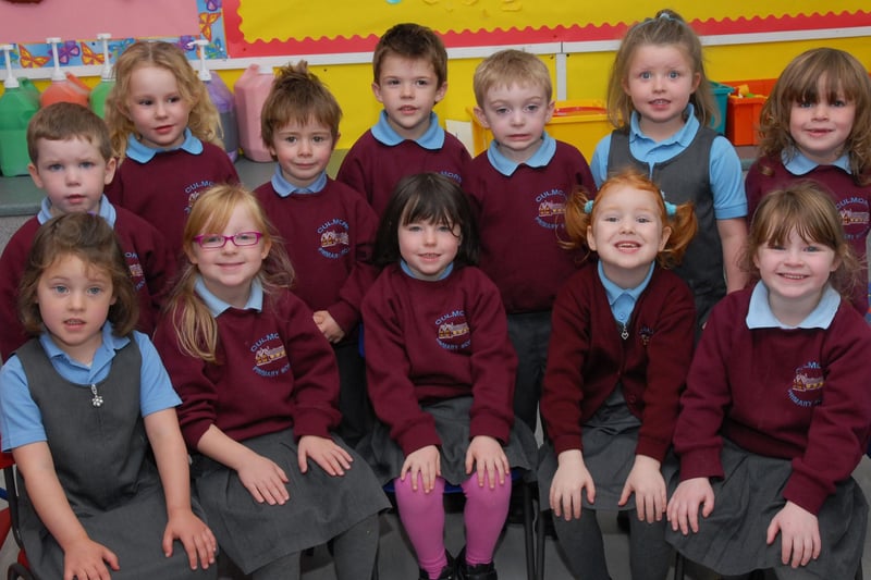 The P1 and Reception Class pupils at Culmore Primary School. LS40-132KM