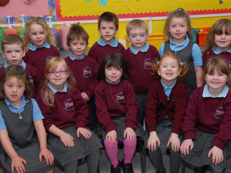 The P1 and Reception Class pupils at Culmore Primary School. LS40-132KM