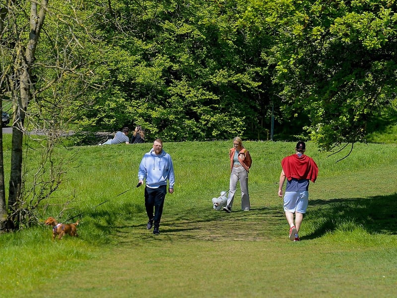 Locals enjoy a stroll in a picturesque St Columb’s Park on Sunday afternoon last. DER2120GS – 010