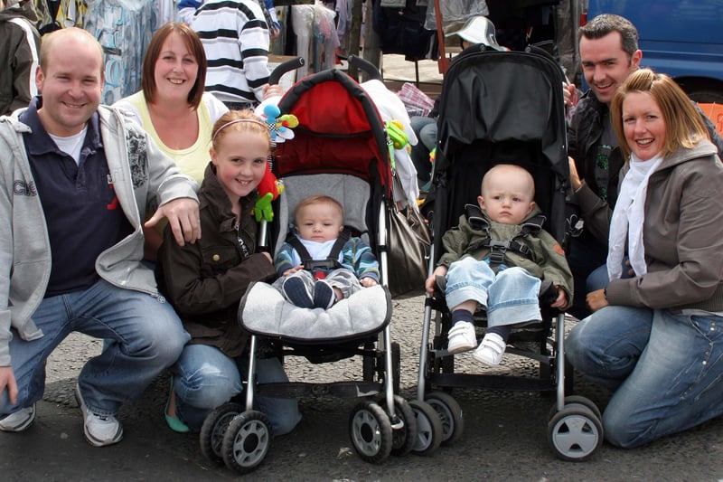 The Liggett and Hobson families enjoying all the fun of the May Fair in Ballyclare in 2007.