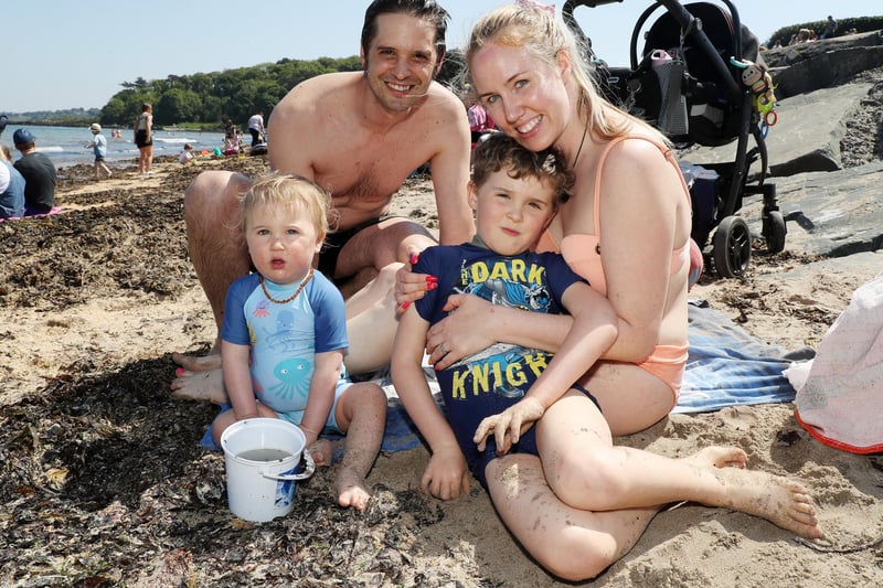 Dad, Brendan Fiddes, with his wife Crystal and their children Asher (1) and Leandro (4). All from Newtownabbey at Helens Bay Beach.

Photograph by Declan Roughan / Press Eye.