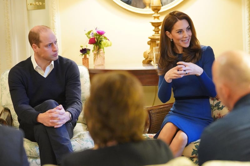 Duke and Duchess of Cambridge meet police officers and staff at Hillsborough Castle today. Photo by Aaron McCracken