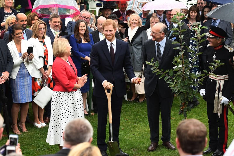 Prince Harry  at Hillsborough Castle, as he met school children and invited guests , during his  first visit to Northern Ireland, Colm Lenaghan/Pacemaker Press