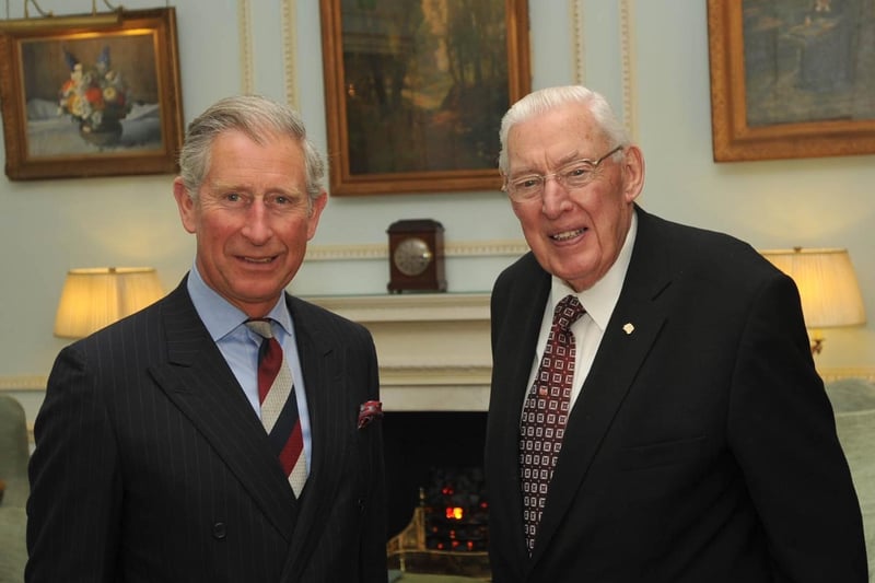 Prince Charles with First Minister Ian Paisley after their meetiong before the Garden Party at Hillsborough. Photo by John Harrison.