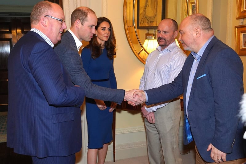 The Duke and Duchess of Cambridge meet police officers and staff at Hillsborough Castle. Photo by Aaron McCracken