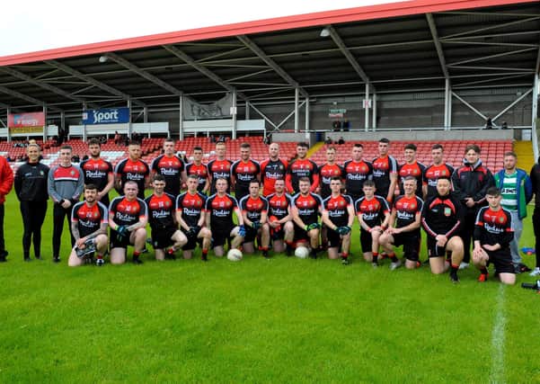 The Sean Dolans senior footballers who defeated Glack in the Neal Carlin Cup final, on Friday evening last, in Celtic Park. (Photo: George Sweeney)