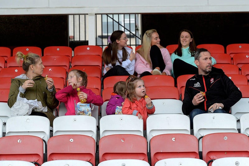 Spectators returned to Celtic Park, on Friday evening last for the Neal Carlin Cup Final between Sean Dolans and Glack, as lockdown restrictions eased. (Photo: George Sweeney)
