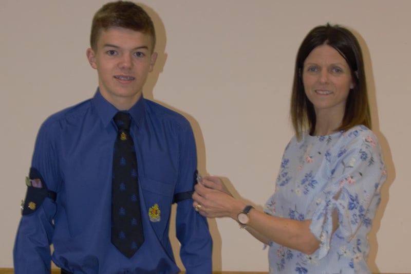 Presidents Badge awarded to James Reid by his mum Ann