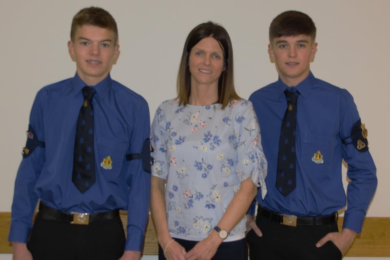 Proud mum Ann Reid with her boys James (President's badge winner) and Sam (Queen's badge winner)