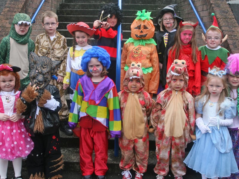 A selection of the Key Stage 1 pupils at St. Anne's PS, Rosemount, turned out in full fancy dress at the school on Thursday morning. 2910JM37