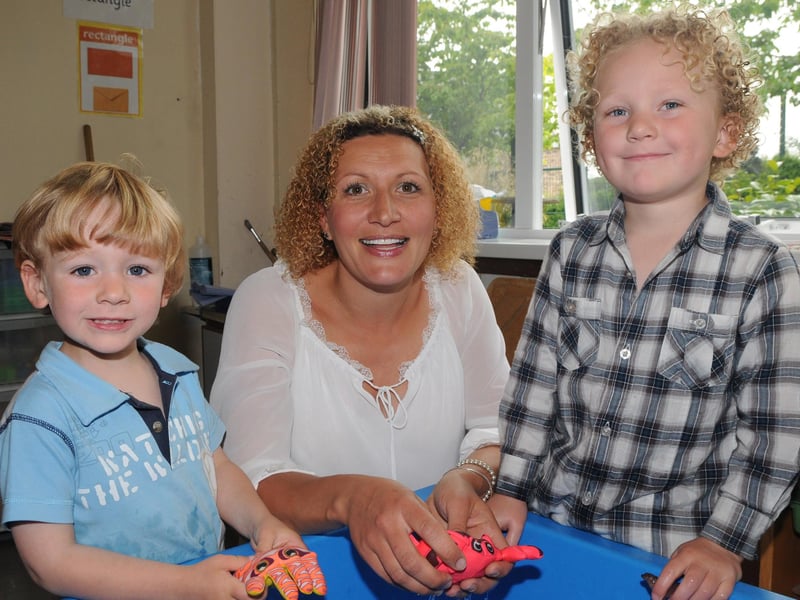 The Mullan family, Rudy, Helen and Isaac pictured at Termoncanice Primary School's P1 open day. Picture Martin McKeown. Inpresspics.com. LV25-432MMCK10
