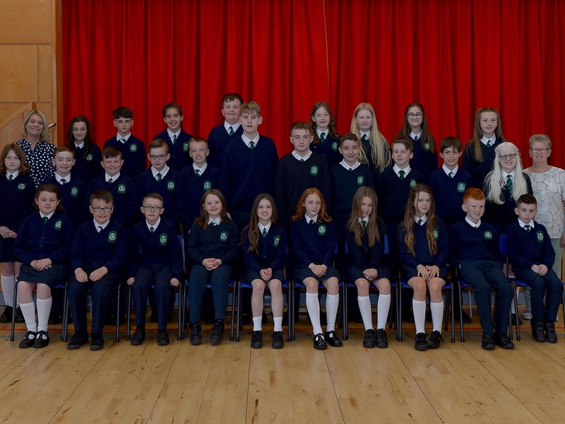 Mrs C. Doherty's P7 class at St Patrick's Primary School, Derry. Included in the photograph, on the right, is classroom assistant Mrs P. McCourt. DER2122GS 059