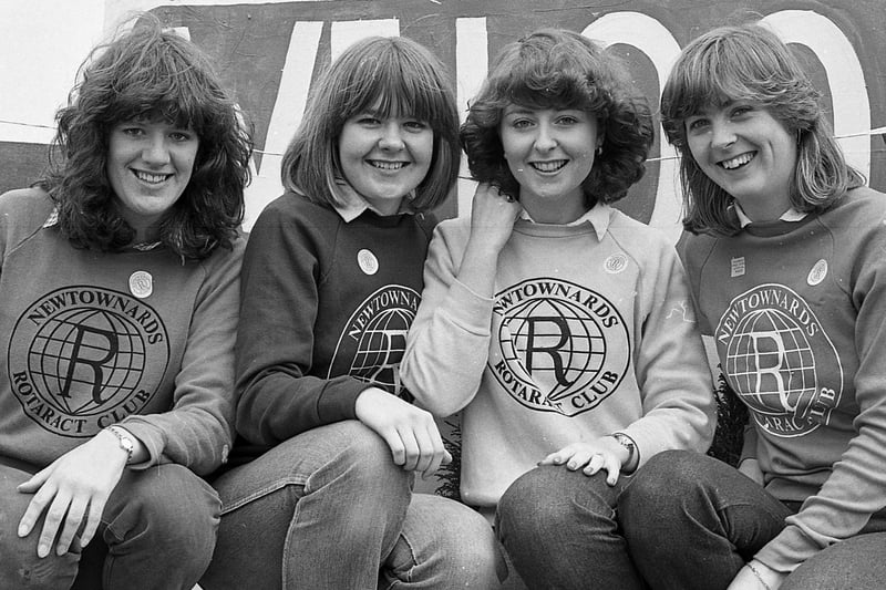 Pictured on the Ards Rotaract float at the Newtownards Festival parade in June 1981 are, from left, Mary Hamilton, Sheila McKenna, Wendy Jardine and Ann Niblock. Picture: News Letter archives
