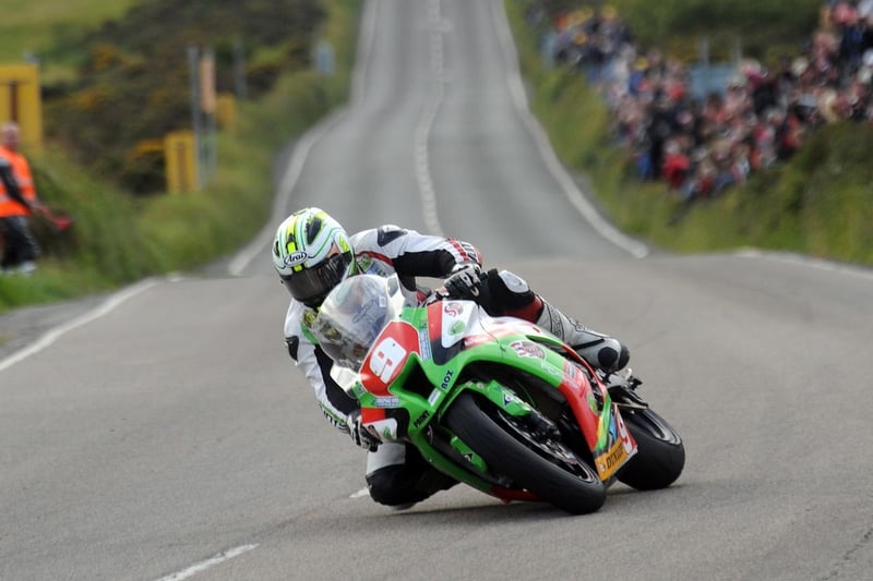 Michael Dunlop at Creg-ny-Baa on his way to his first Superstock TT success in 2011 on the MD Racing/Street Sweep Kawasaki ZX-10.