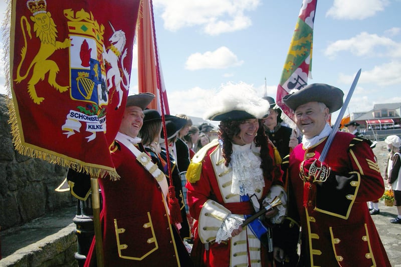 Marking the 318th anniversary of the landing of King William at Carrick. Ct25-314fm