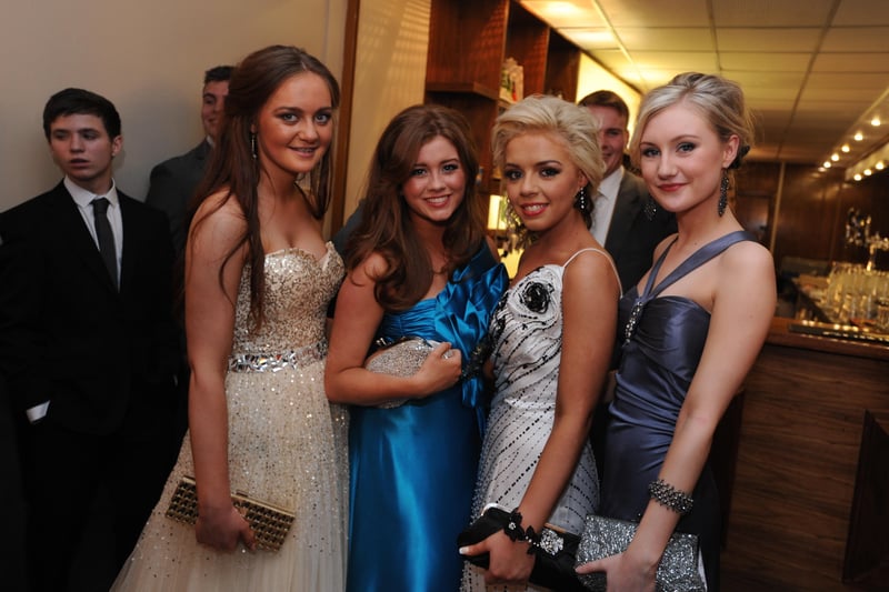 Lauren Boggs, Niamh Wilson, Rebecca Cusack and Aisling Coyle 
 pictured at the Lumen Christi annual formal at the City Hotel. (1411SL16)