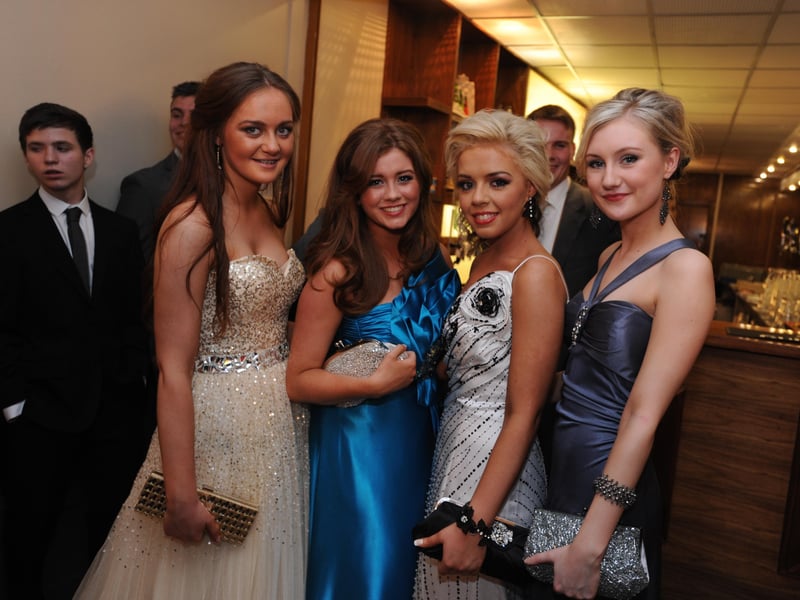 Lauren Boggs, Niamh Wilson, Rebecca Cusack and Aisling Coyle 
 pictured at the Lumen Christi annual formal at the City Hotel. (1411SL16)