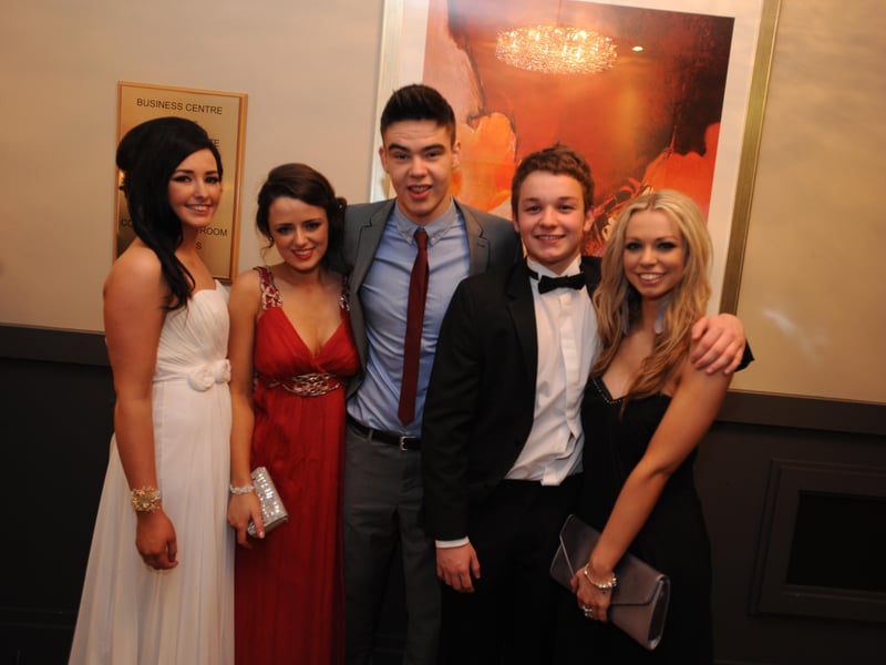 Jodie Bonner, Nicole McLaughlin, Dave McGuinness, Jack McAteer Emma McNickle 
 pictured at the Lumen Christi annual formal at the City Hotel. (1411SL24)