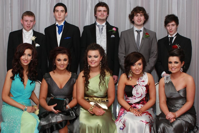 Sara Ryan, Catherine McKenna, Finula Mulhern, Karen Grant and Caoimhe O’Connell
Michael Kerrigan, Gareth Porter, Ciaran McDaid, Andrew Nelson and Francis Porter who attended Scoil Mhuire Formal held in the Inishowen Gateway Hotel.  (1801JB46)
