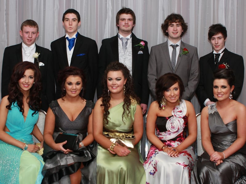 Sara Ryan, Catherine McKenna, Finula Mulhern, Karen Grant and Caoimhe O’Connell
Michael Kerrigan, Gareth Porter, Ciaran McDaid, Andrew Nelson and Francis Porter who attended Scoil Mhuire Formal held in the Inishowen Gateway Hotel. (1801JB46)
