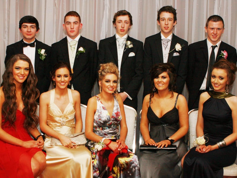 Grainne Gallanagh, Megan McGowan, Demi Henderson, Amy Grant, Jessica Kelly
Glen Hegarty, Ronan McDermott, Christopher McDermott, Gareth Barr and David O’Donnell who attended Scoil Mhuire Formal in the Inishowen Gateway Hotel. (1801JB42)
