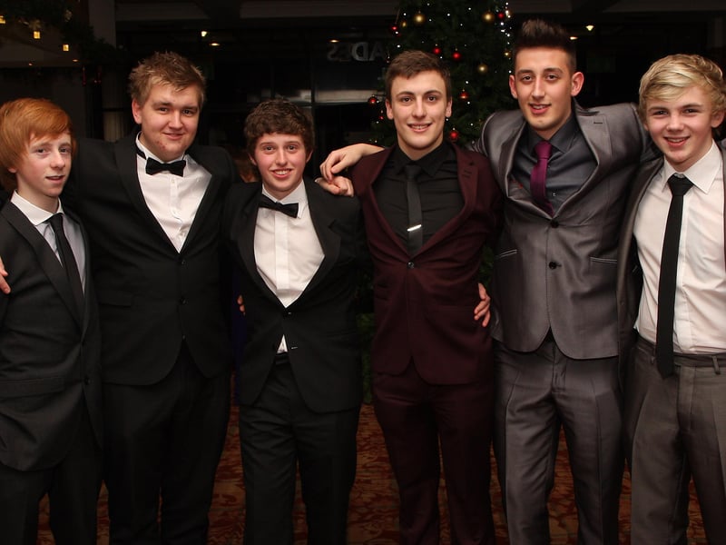 A group of boys pose on their arrival for the Lisneal College annual formal dinner in the Everglades Hotel. From left, Aaron Patten, Jason Donnell, Stewart Rutherford, Philip Mitchell, Zake Hamilton and Andrew Rosborough. INLS 1248-525MT.