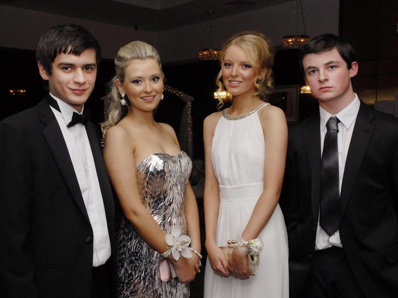 Pictured at the Foyle College formal in the City Hotel were, from left, Nicky Morton, Rachel McCombe, Rheanna McClean and Ryan Curry. INLS4812-111KM