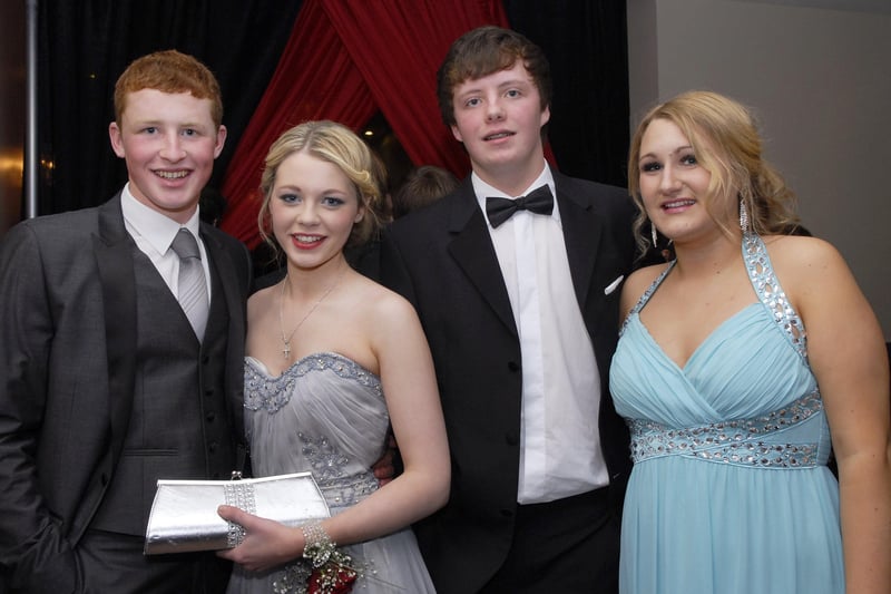 Pictured enjoying the Foyle College formal in the City Hotel were, from left, James Perry, Shannon Devine, Ben Peilow and Rebekah Chambers. INLS4812-122KM
