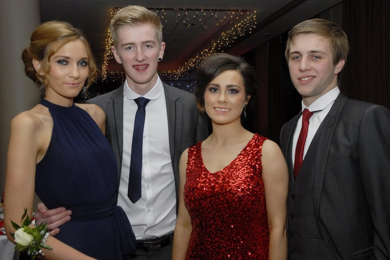 Hollie Ming, Jake Scoltock, Amy Astbury and Christopher Kidd were pictured at the Foyle College formal in the City Hotel. INLS4812-123KM