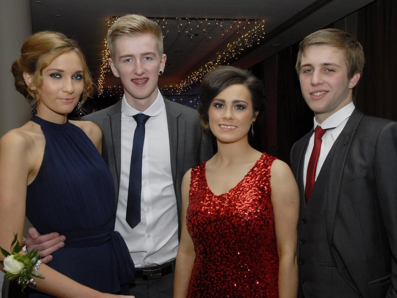 Hollie Ming, Jake Scoltock, Amy Astbury and Christopher Kidd were pictured at the Foyle College formal in the City Hotel. INLS4812-123KM