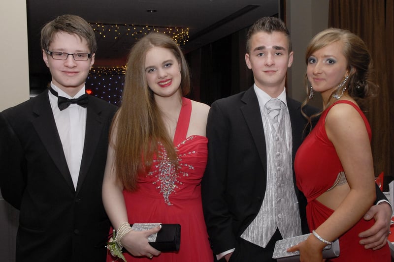 Pictured at the Foyle College formal in the City Hotel on Friday night were Adrian Tennis, Victoria McFaul, Dean Tinney and Megan O'Doherty. INLS4812-127KM
