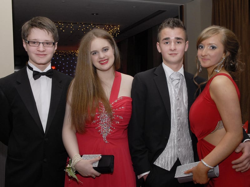 Pictured at the Foyle College formal in the City Hotel on Friday night were Adrian Tennis, Victoria McFaul, Dean Tinney and Megan O'Doherty. INLS4812-127KM