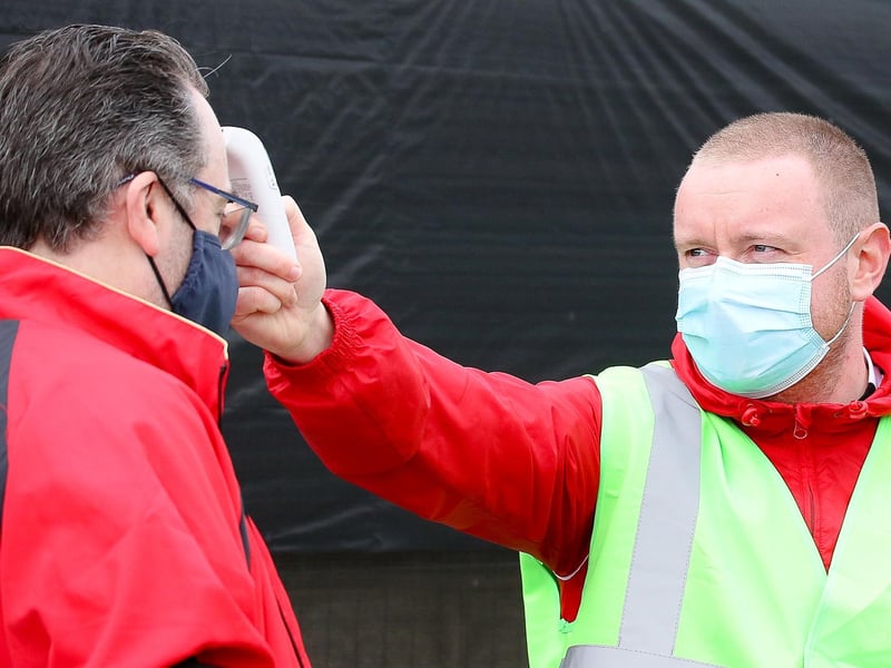 No one escapes the attentions of the Derry City stewards as fans enter the ground.