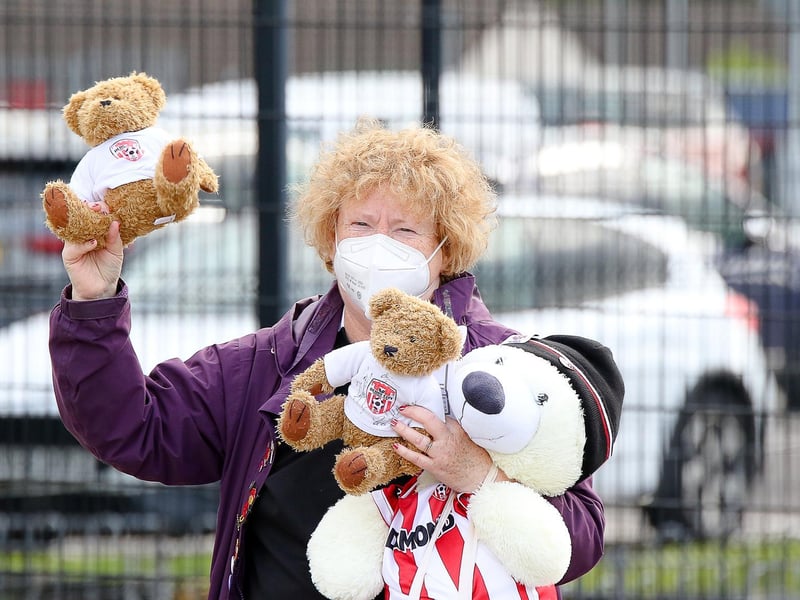 Bernadette Kealey has her ticket printed and her lucky mascots in hand having made her way up from Dublin for the game.