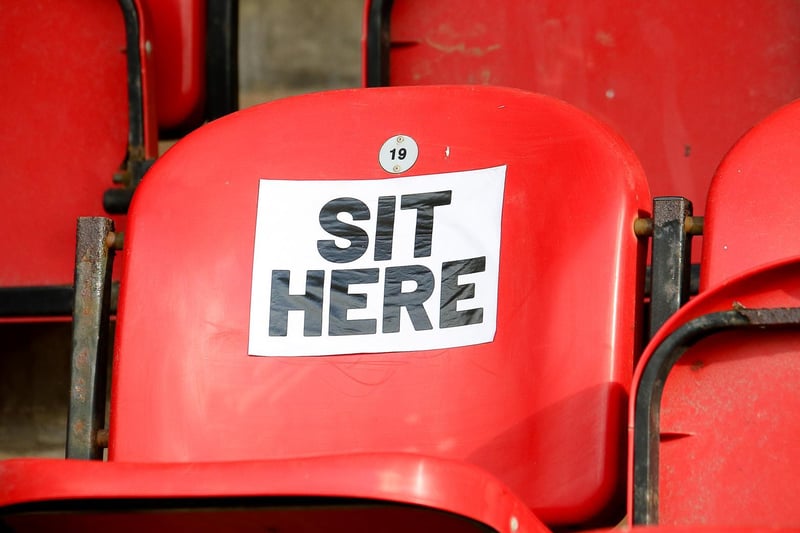 Lucky number 19. This seat awaits a lucky supporter in the Southend Park stand.