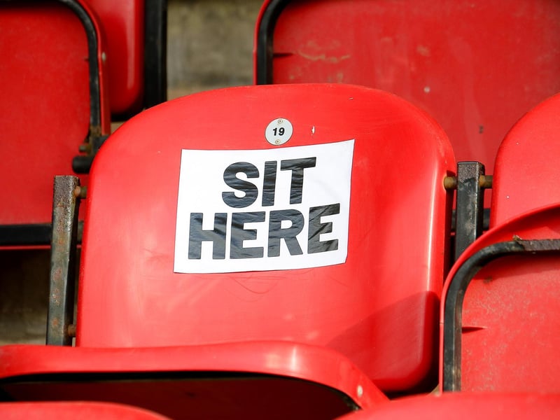 Lucky number 19. This seat awaits a lucky supporter in the Southend Park stand.