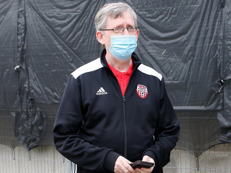 This Derry City club member awaits further instruction from the matchday stewards.