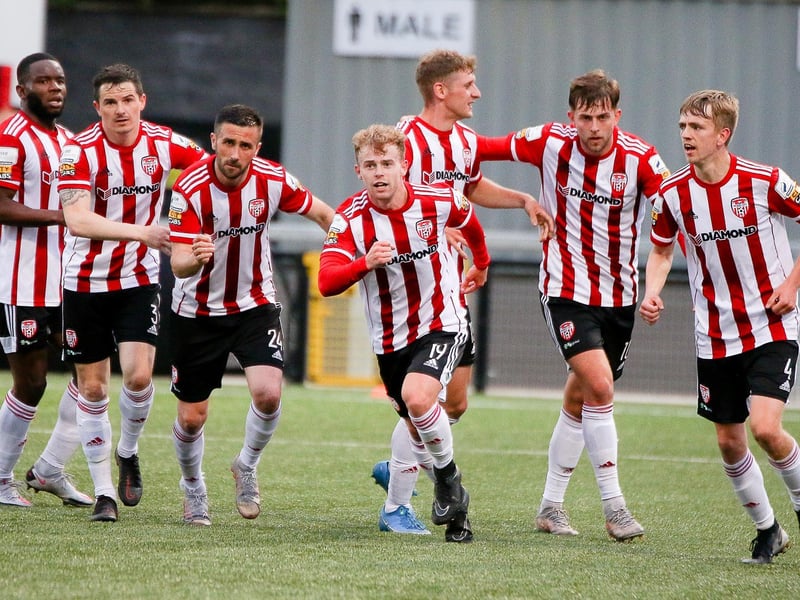 There's only one place goalscorer Marc Walsh is going after his 94th minute equaliser as he makes his way towards the supporters.