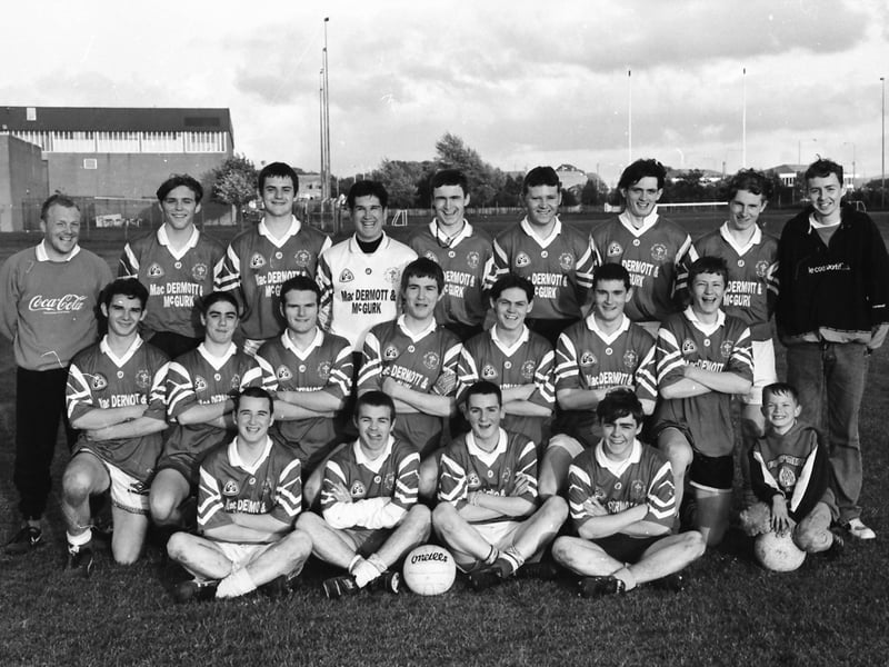 The St. Joseph’s minor side who won the North Derry league in only their first year in the competition. Included are team managers, Seamus Toman and Paddy McCallion.
