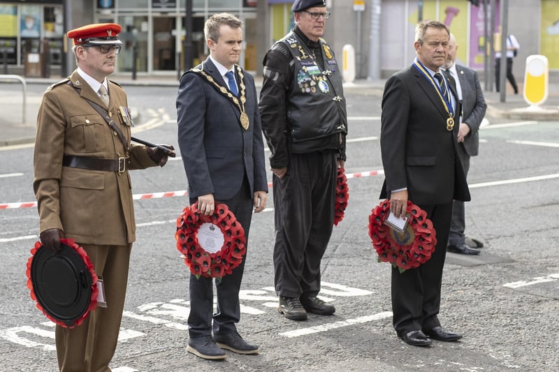 The Mayor of Lisburn & Castlereagh City Council, Alderman Stephen Martin was joined by Major Stephen Montgomery and representatives of the Royal British Legion Lisburn Branch and the council as wreaths were laid on the 33rd Anniversary of this tragedy. Pic by McAuley Multimedia