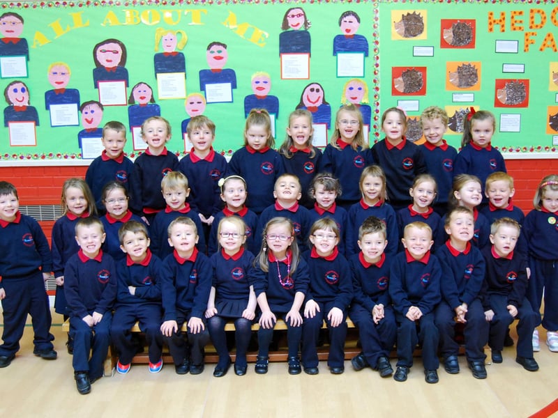 Mrs. Doherty's P1 class at St. Oliver Plunkett's, Strathfoyle. (SUNSCHAQ01)