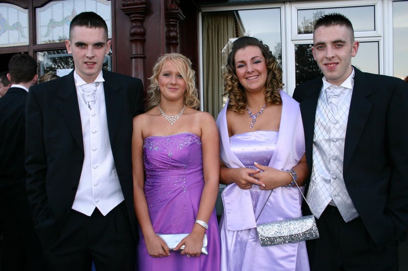 These two couples were pictured at the Marine Hotel just before leaving for Cross and Passion formal at Ross Park, Kells.BM42-089JC