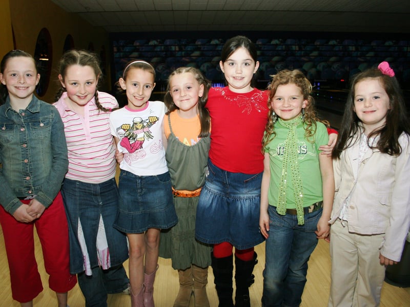 Robyn Barr and her friends having fun at the bowling alley.