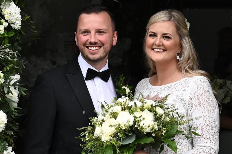 The couple held their wedding service in Banbridge Road Presbyterian Church in Dromore, Co Down.