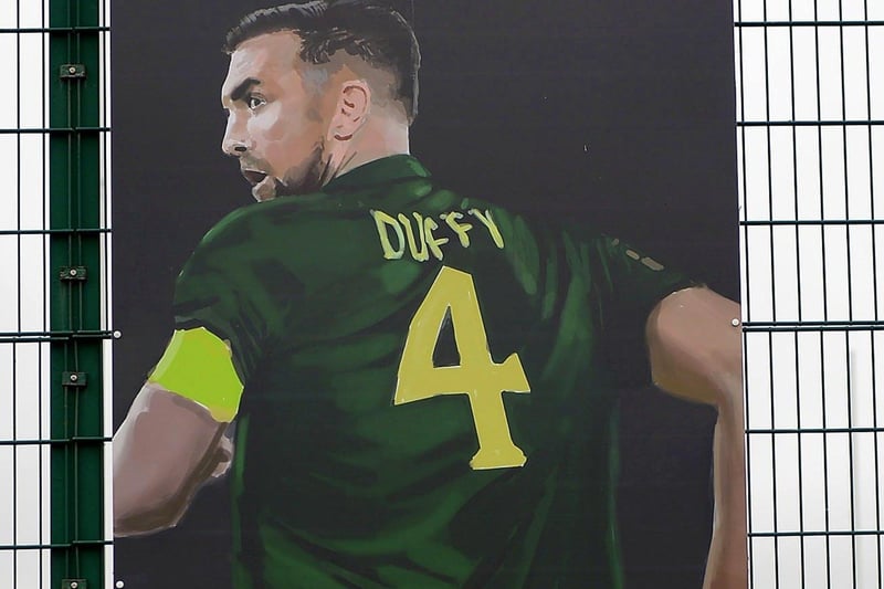 Shane Duffy sporting hero portrait by local artist Joe Campbell at the Leafair Well-Being Village. DER2125GS - 030