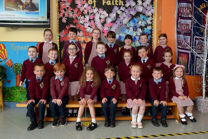 Mrs M. Flanaghan P1 class at St Eithne’s Primary School, Derry.  DER2123GS – 002