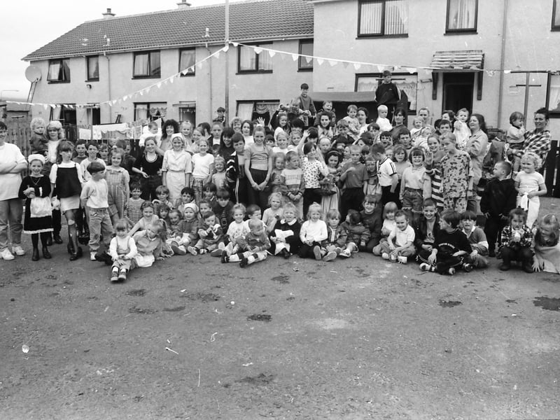 Residents from Carranbane Walk at their annual summer street party.